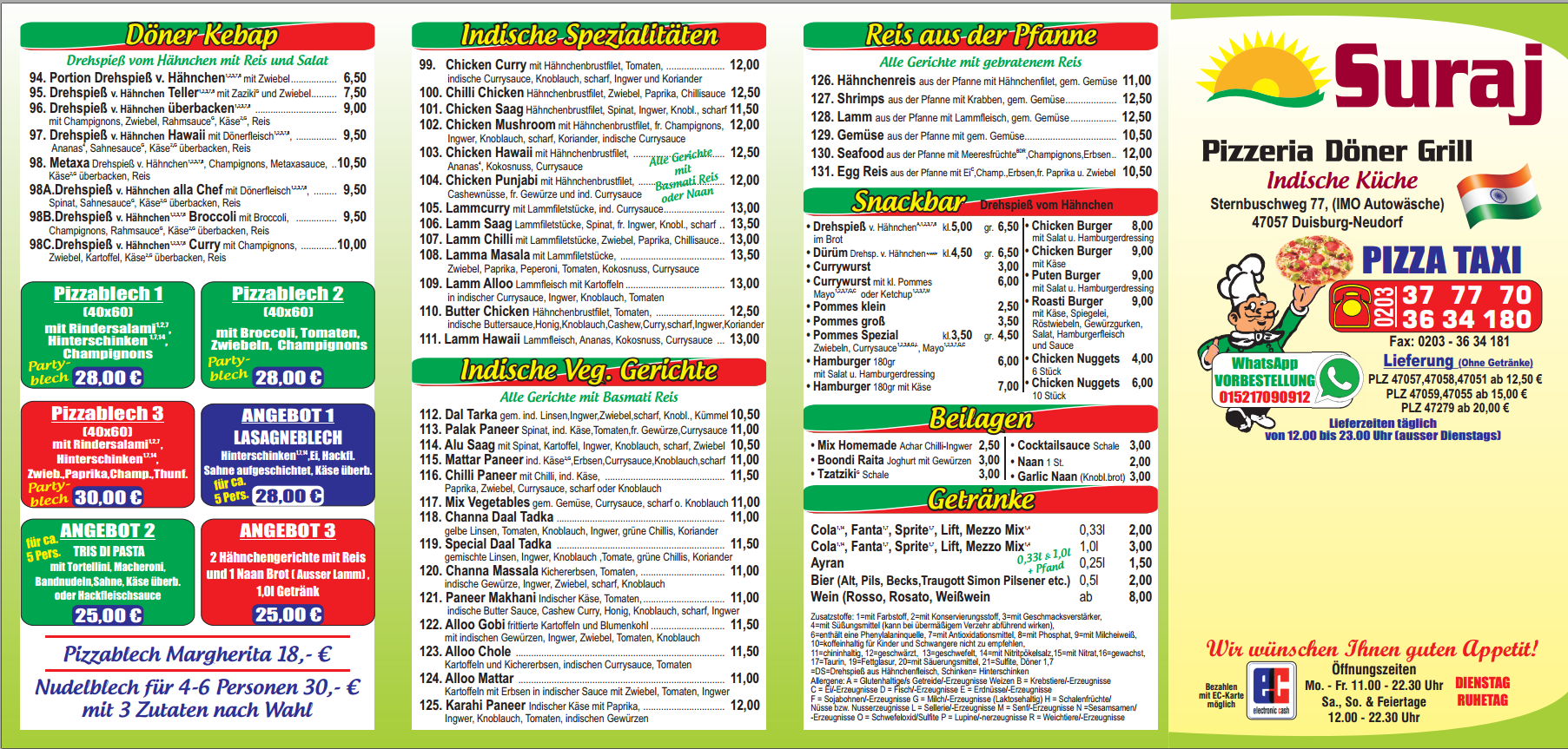 SURAJ Menu page Two